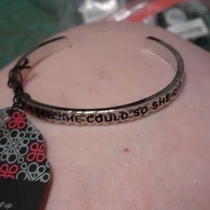 She believed she could Silver cuff bracelet